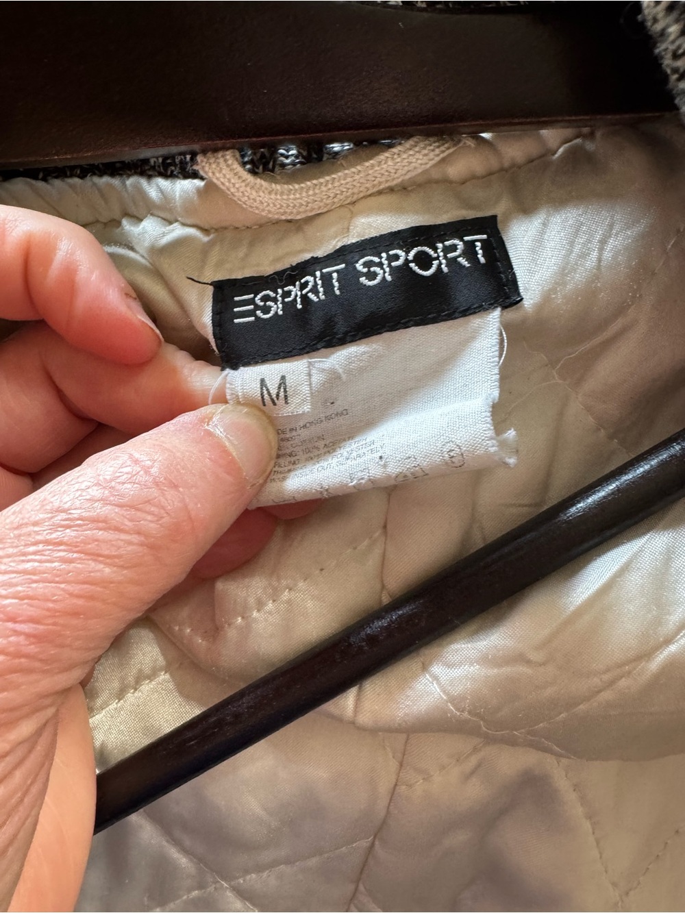 Vintage Esprit Gray Marled Bomber quilted bomber jacket - Picture 6 of 7
